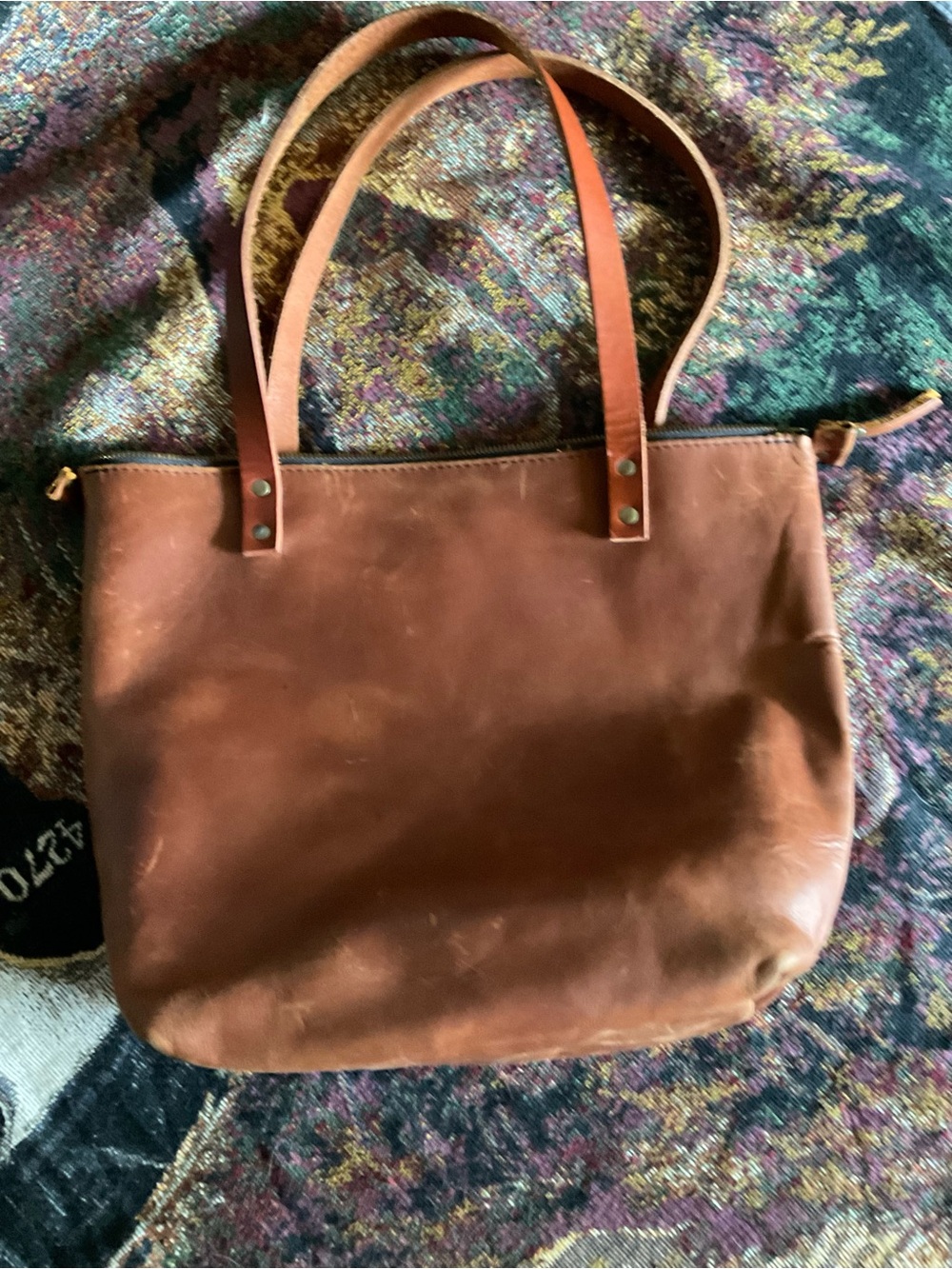 Portland Leather Goods Women’s Classic Leather Tote Bag in Brown - Picture 5 of 8